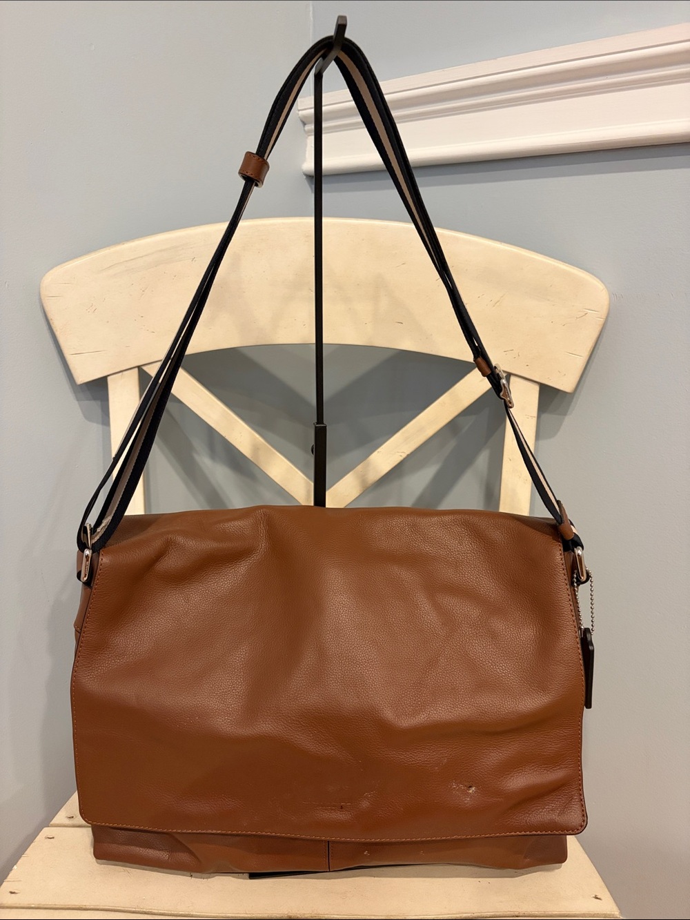 Coach Charles Brown Leather Messenger Shoulder Bag